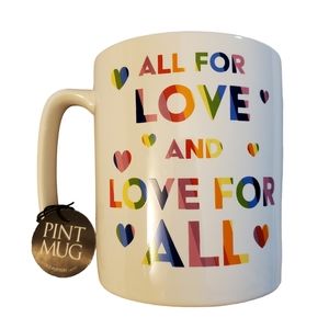 New Rainbow‎ All For Love LGBTQIA Pint Mug